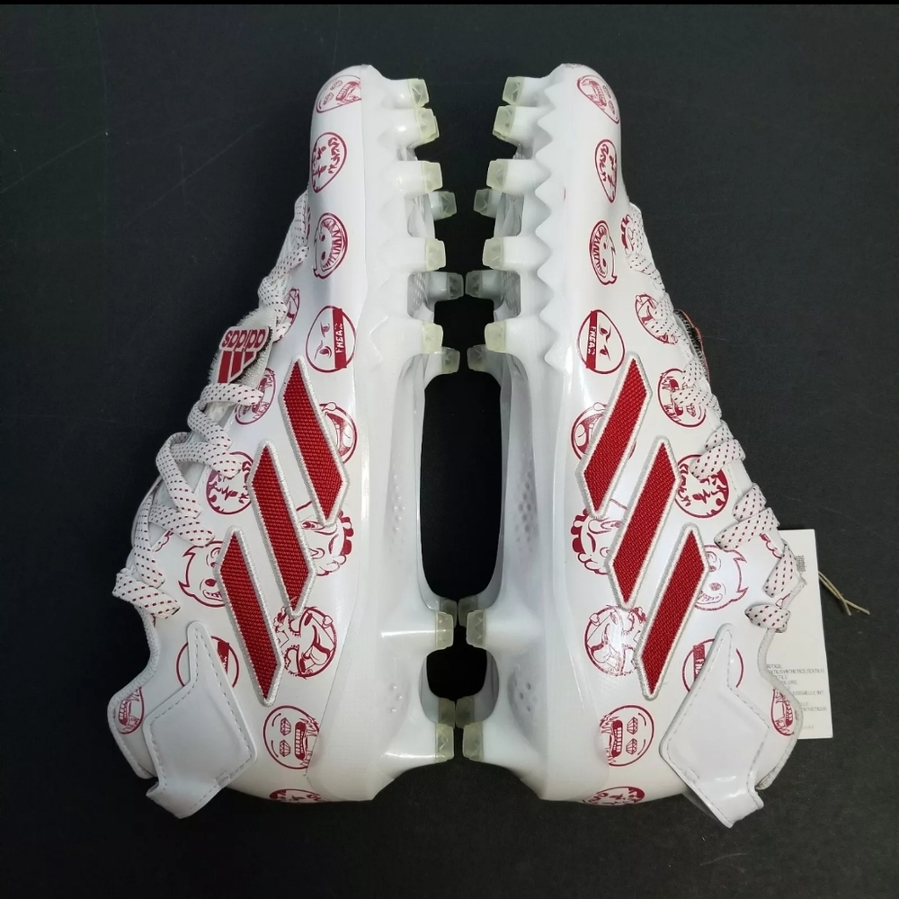 Adidas Size 8.5 Men Freak 22 Big Mood Football Cleats Shoes White Red GZ6901 - Picture 6 of 10